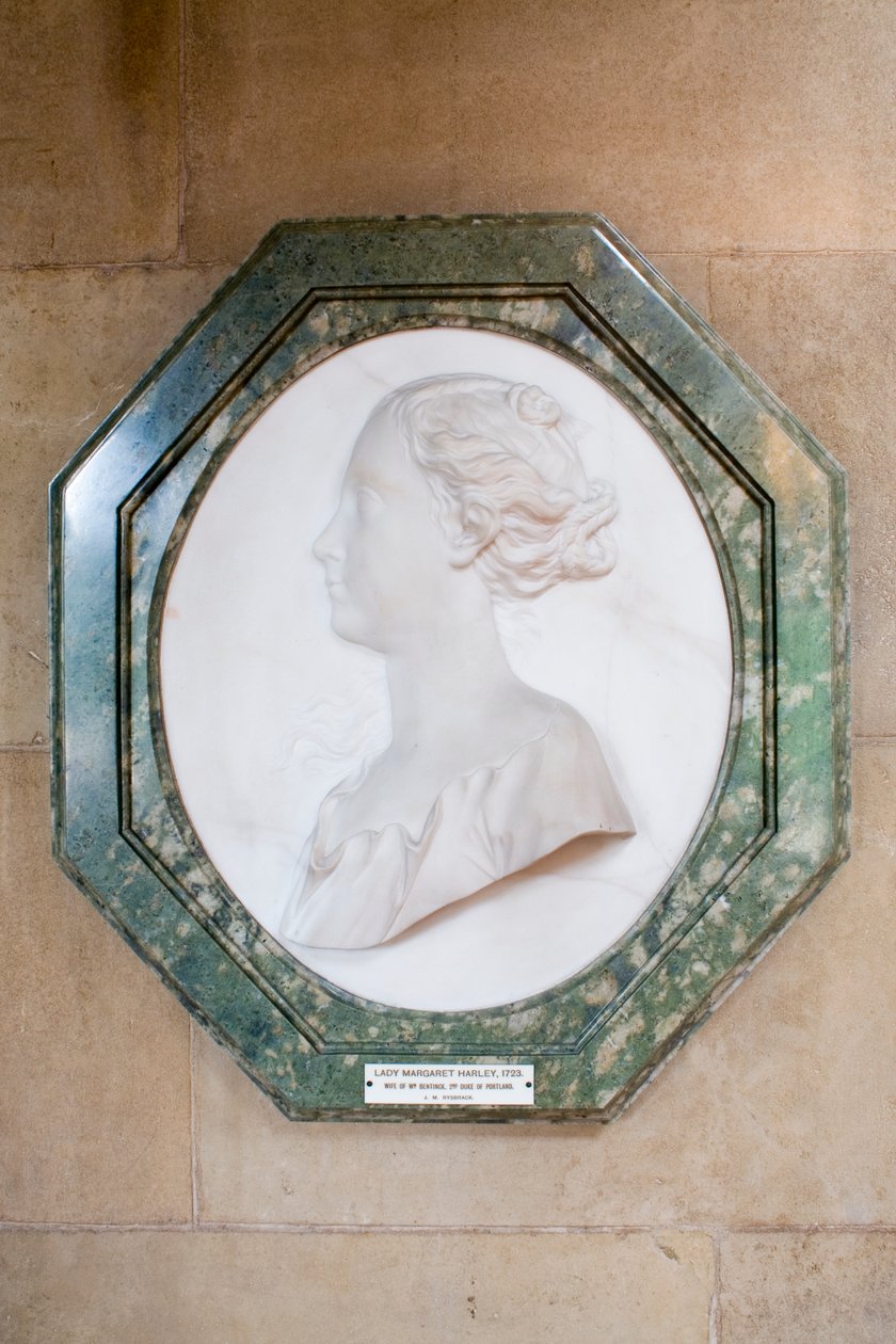 Basrelieff av Margaret Cavendish, senere hertuginne av Portland, ca. 1723 (marmor) av John Michael Rysbrack