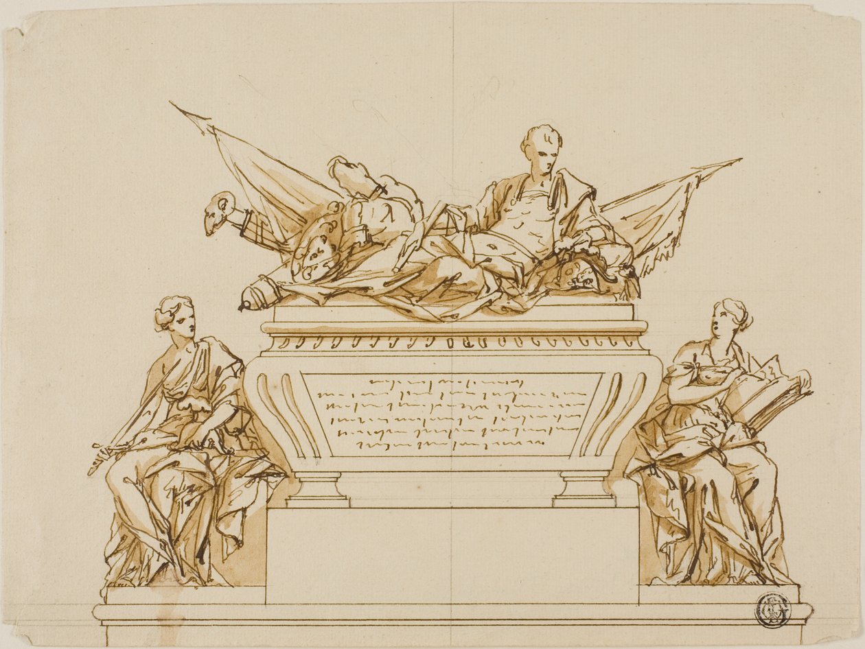 Uutført design for monumentet til den første hertugen av Marlborough av John Michael Rysbrack