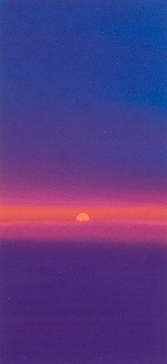 Soloppgang (gouache) av John Miller