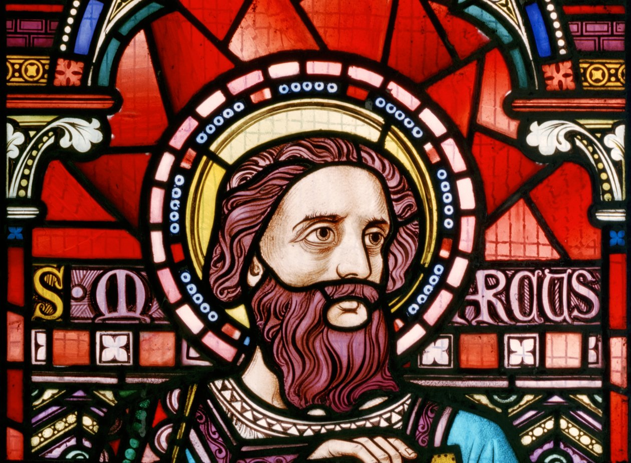 Crick, East Window-detalj, Lavers & Barraud, John Millner Allen (1827-1902), St Mark, 1863 av John Millner Allen