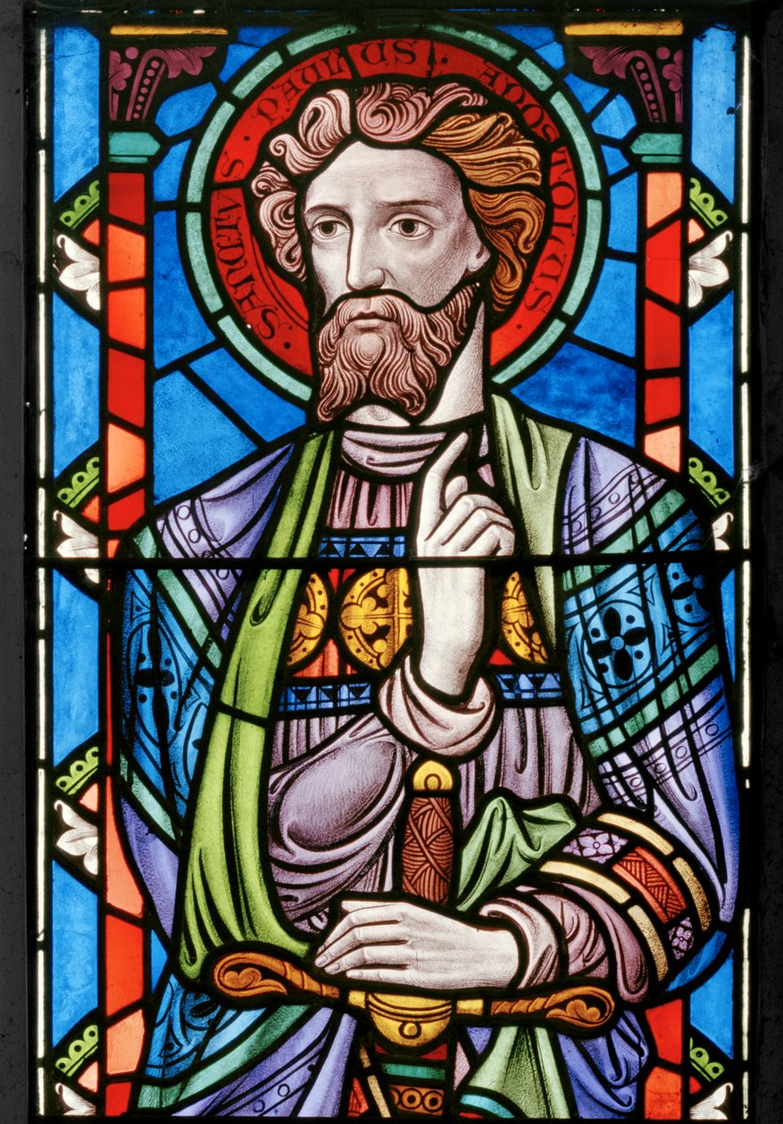 St Paul, detalj fra The Crucifixion, 1861 (farget glass) av John Millner Allen