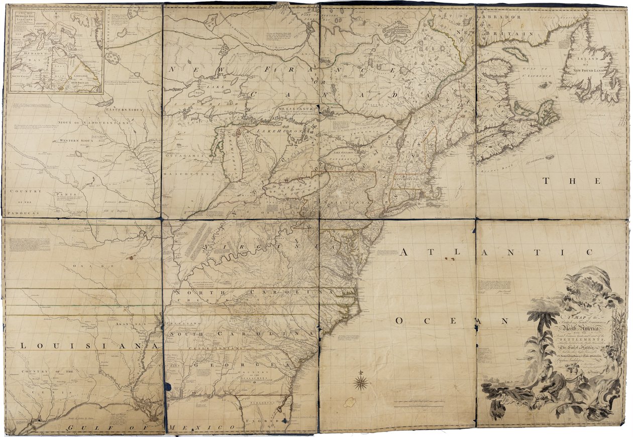 Et kart over de britiske og franske dominansene i Nord-Amerika av Mitchell av John Mitchell