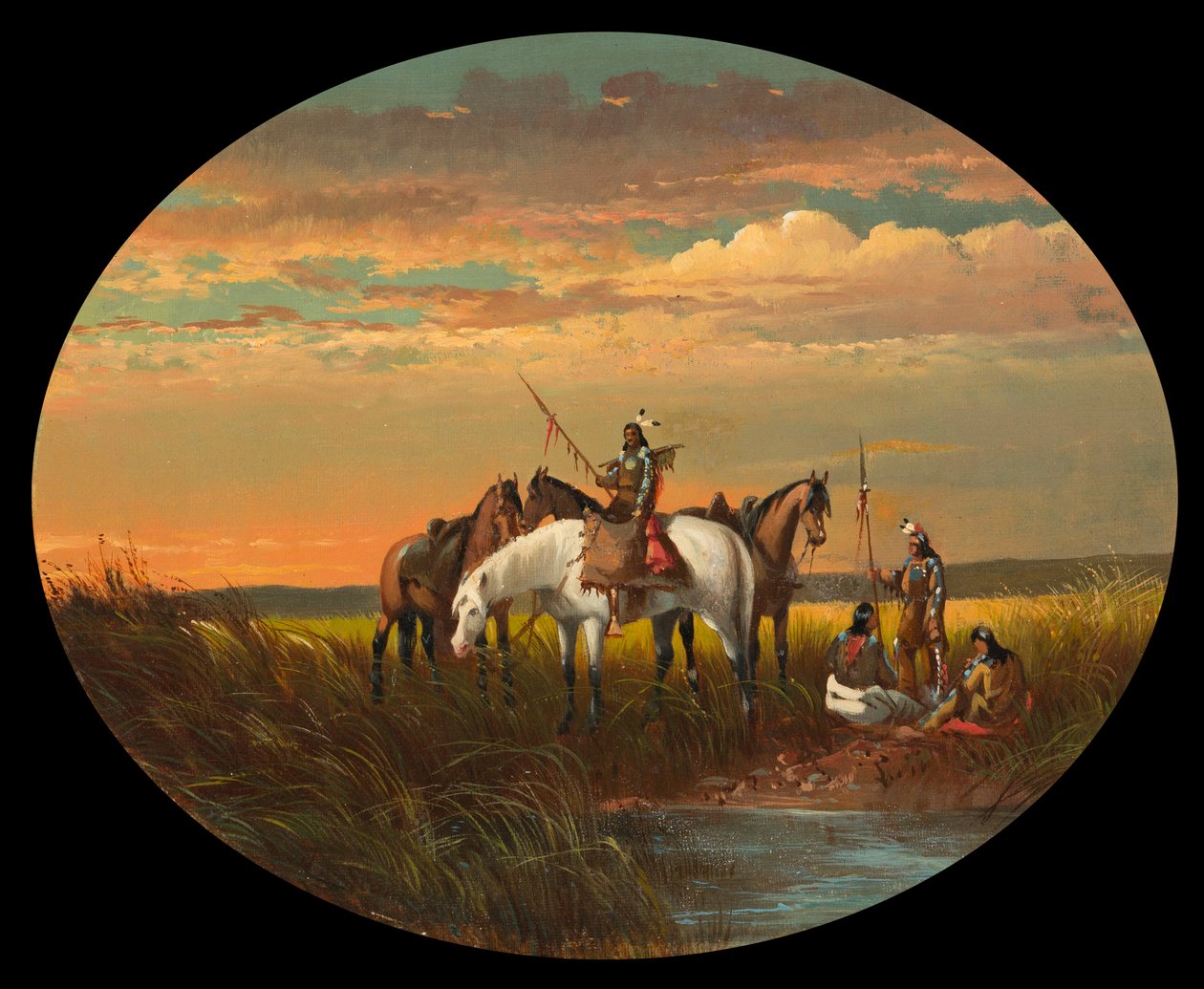 A Halt on the Prairie for a Smoke, ca. 1870 av John Mix Stanley