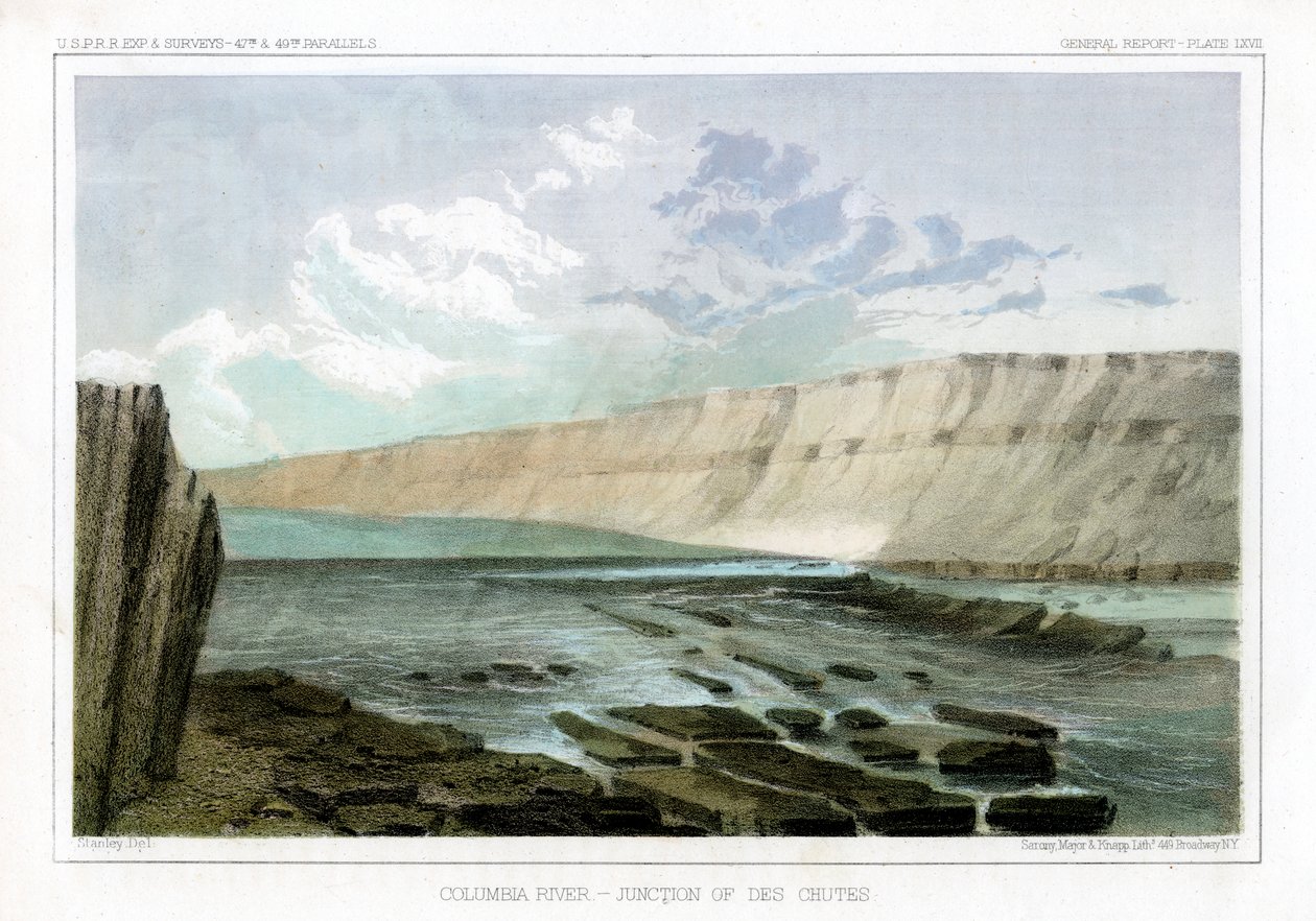 Columbia River, Junction of the Des Chutes, 1856. av John Mix Stanley