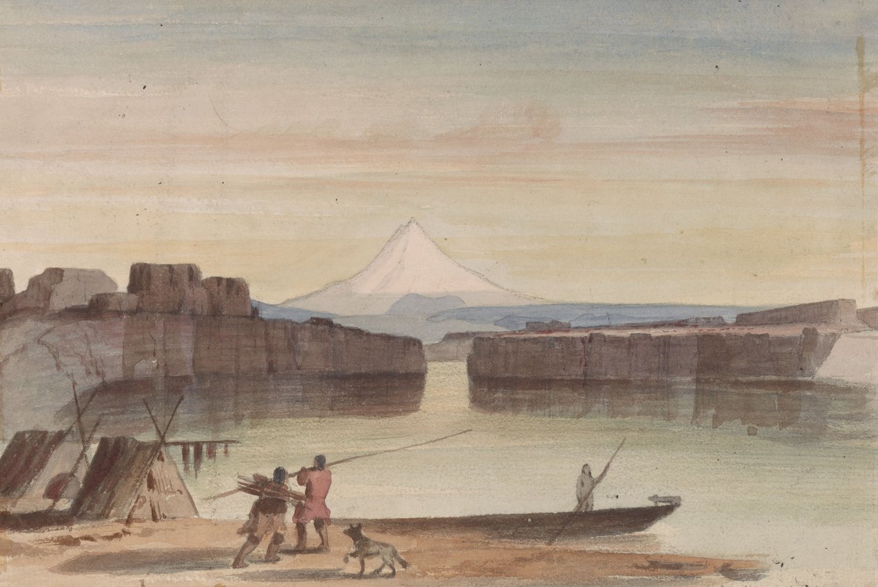 Dalles ved Mount Columbia sett mot vest av John Mix Stanley
