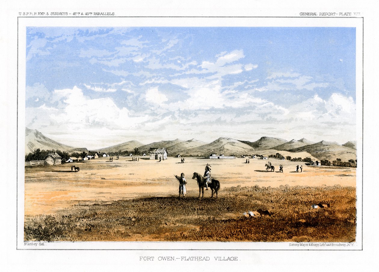 Fort Owen, Flathead Village, USA, 1856 av John Mix Stanley