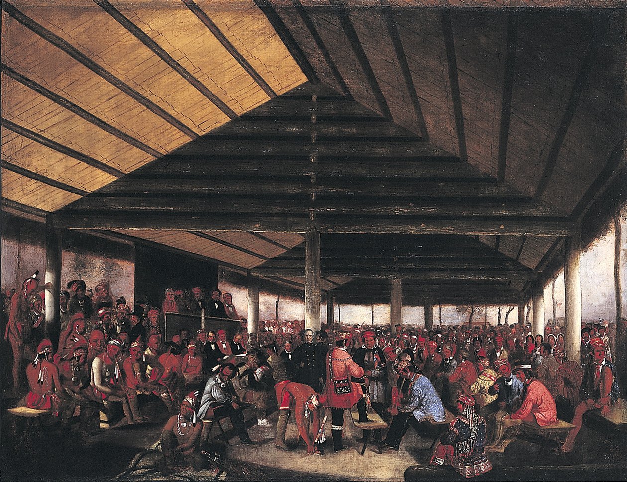 Internasjonalt indianerråd (holdt i Tallequah, Indian Territory, i 1843) av John Mix Stanley