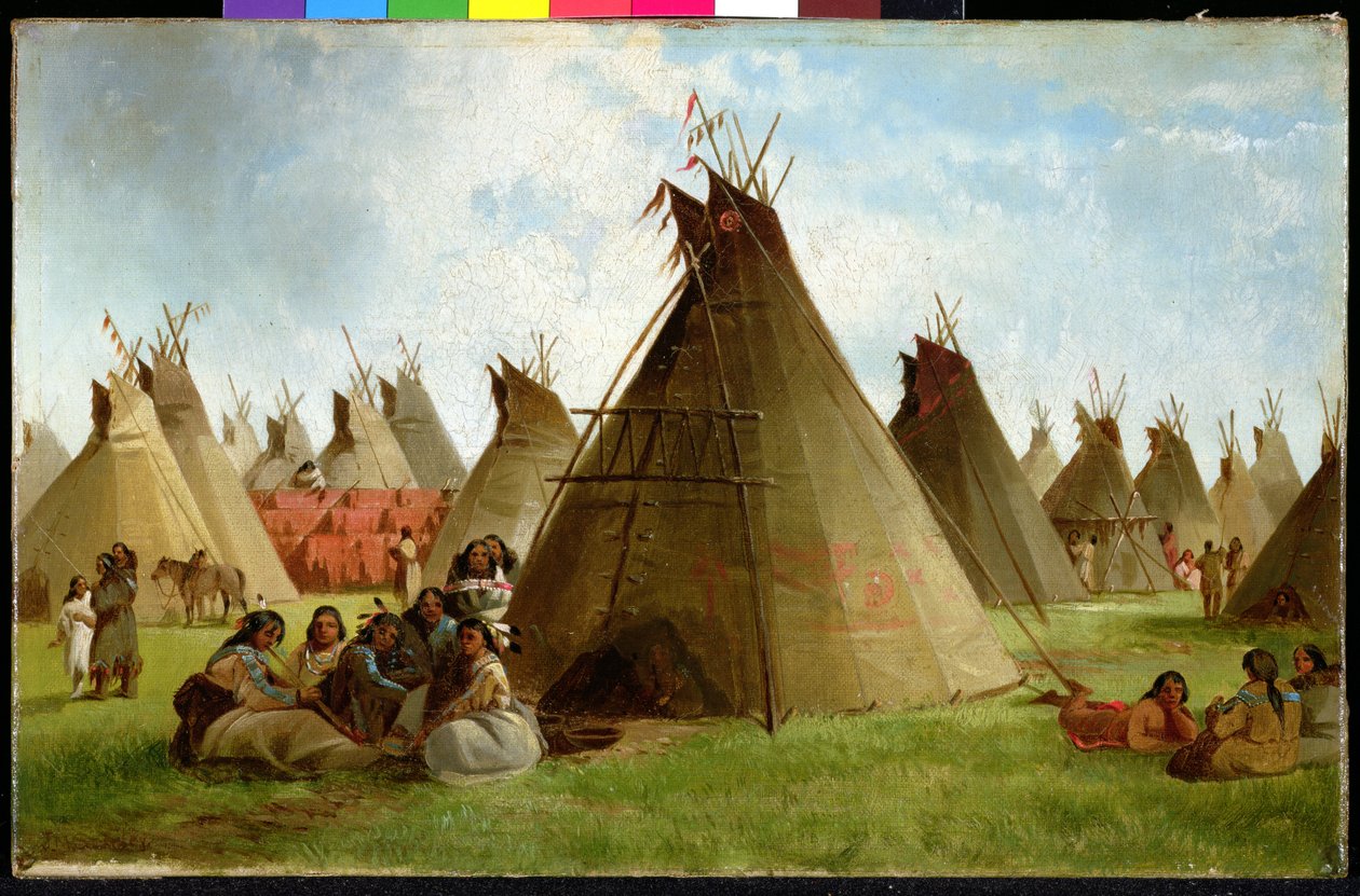 Prairie Indian Encampment, ca. 1870 (olje på lerret) av John Mix Stanley