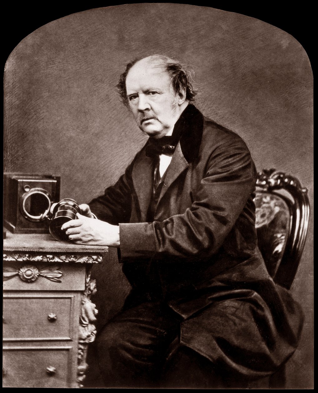 Portrett av William Henry Fox Talbot (1800-1877). Engelsk fysiker og fotografisk pioner, 1864. av John Moffat