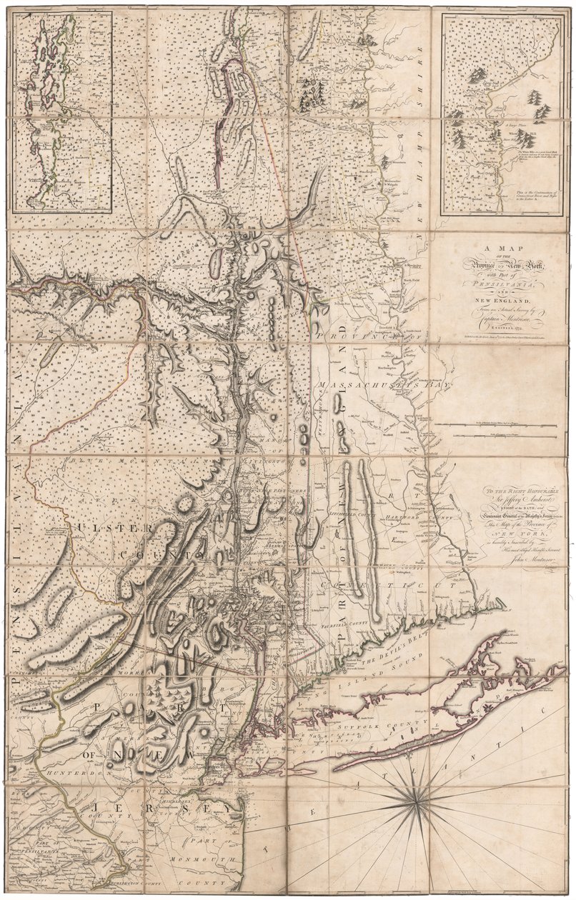Et kart over New York av Montresor av John Montresor