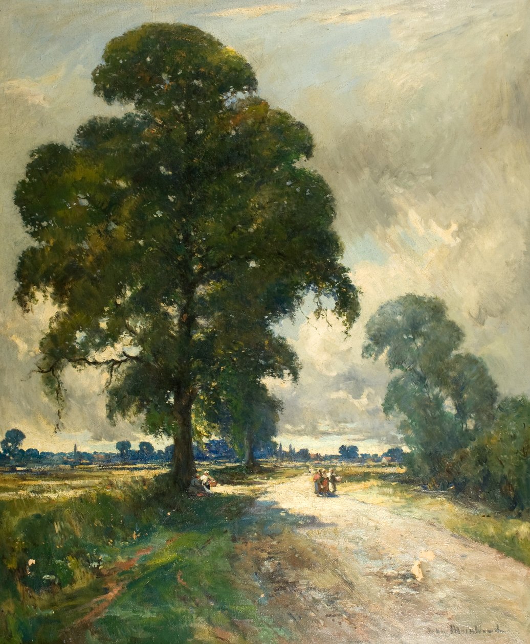 The Road to St Ives (olje på lerret) av John Muirhead