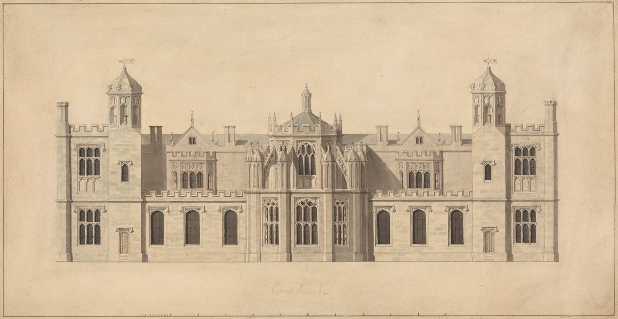 Corsham Court, Wiltshire: Høyde av nordfronten av John Nash