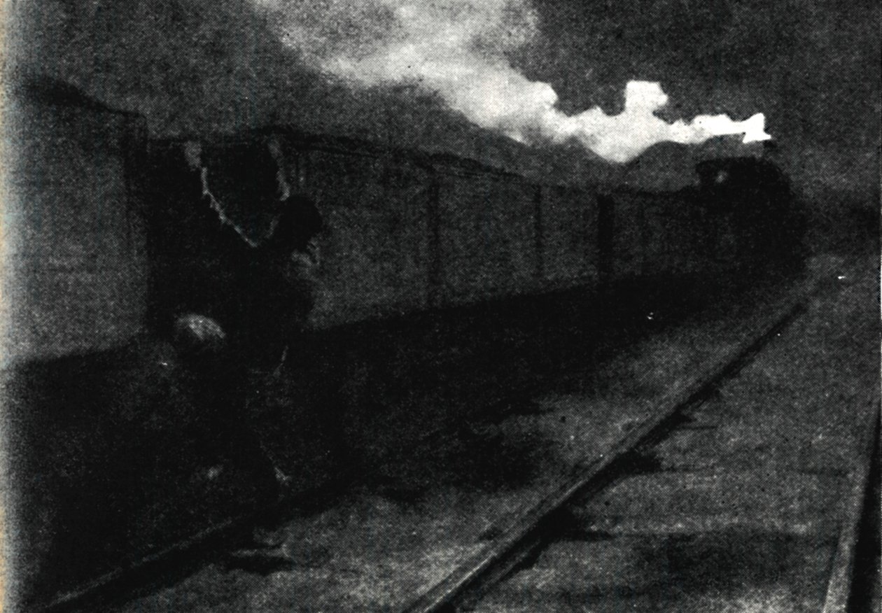 Rømning med tog, november 1899, 1945. av John Nash