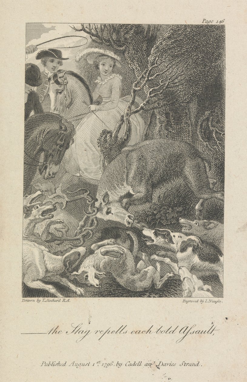 "-the Stag frastøter hvert dristige angrep." av John Neagle