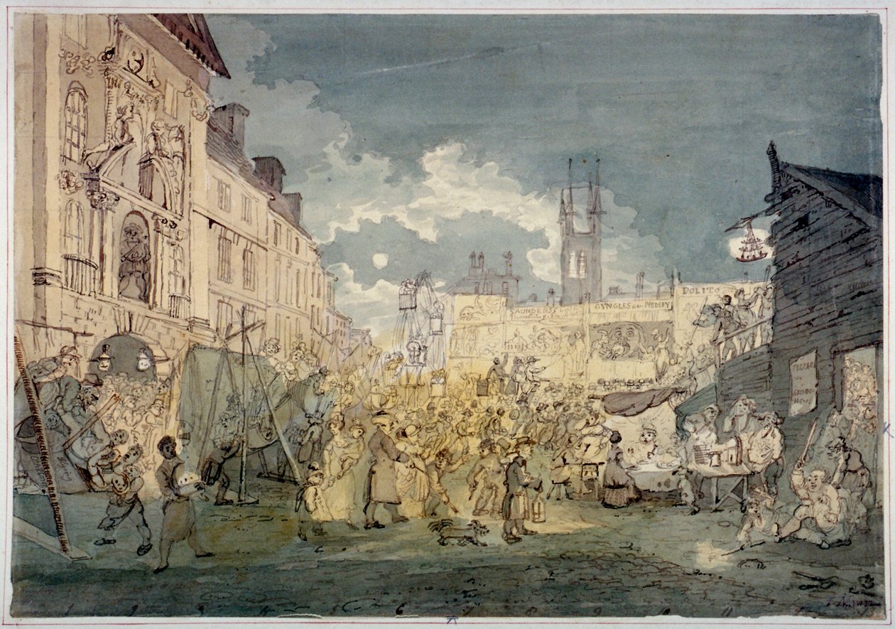 Bartholomew Fair, West Smithfield, City of London, 1813. av John Nixon