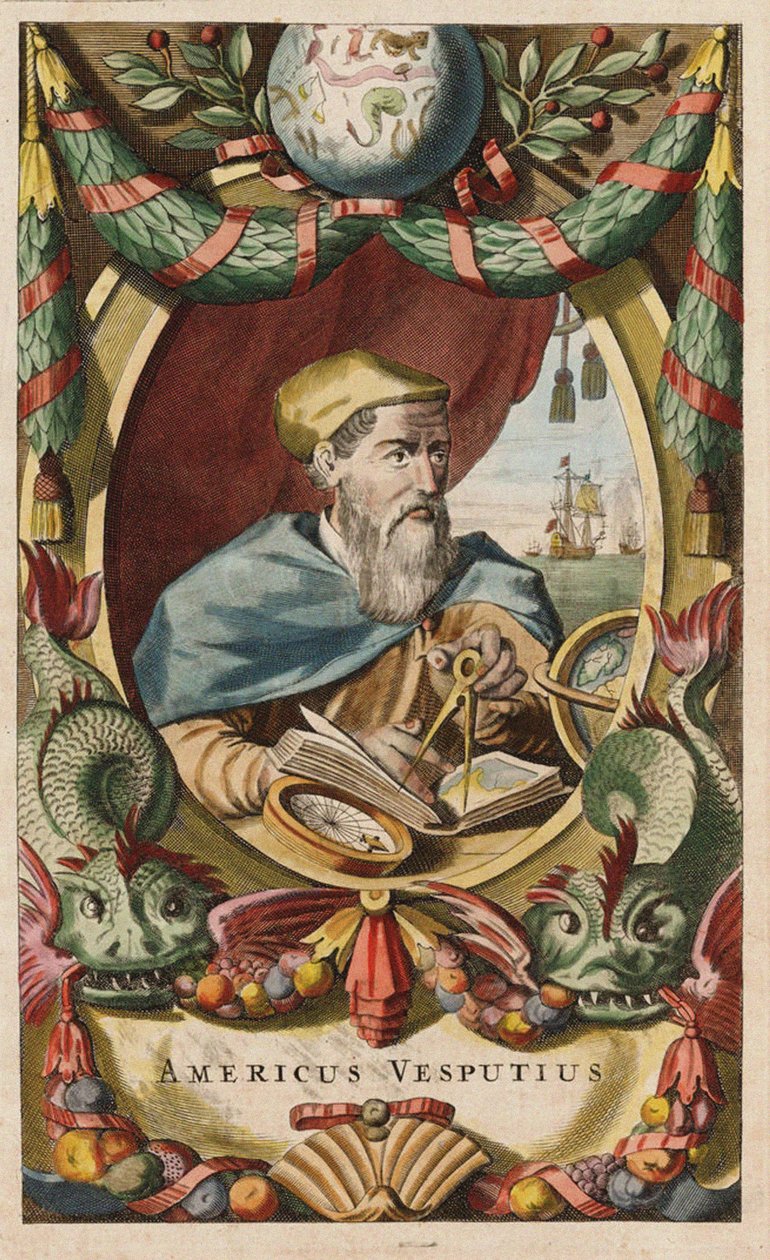 Portrett av Amerigo Vespucci, 1671 av John Ogilby
