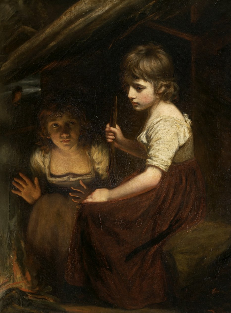 Cottage Girls by the Fireside av John Opie