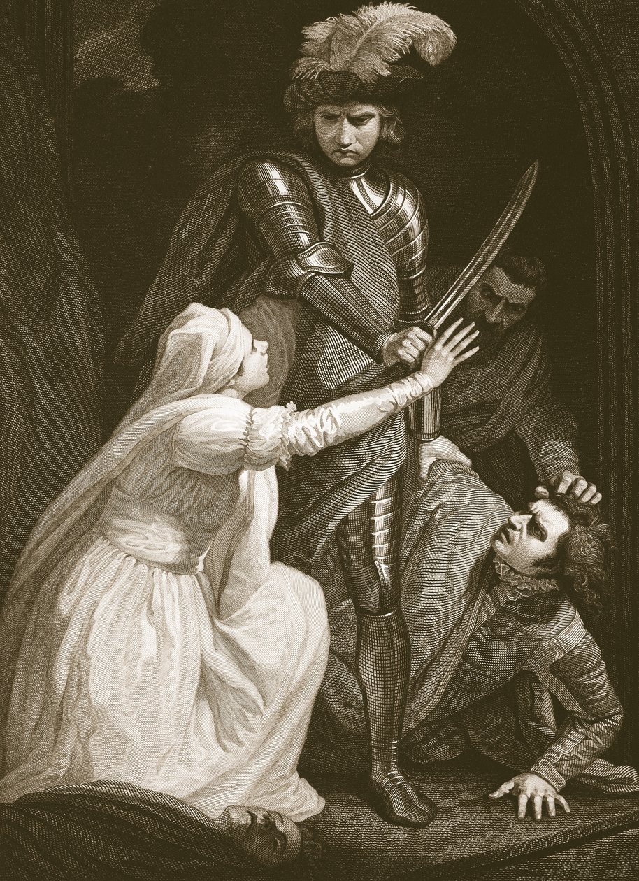The Seizing of Mortimer, gravert av J. Fittler, illustrasjon fra David Humes 