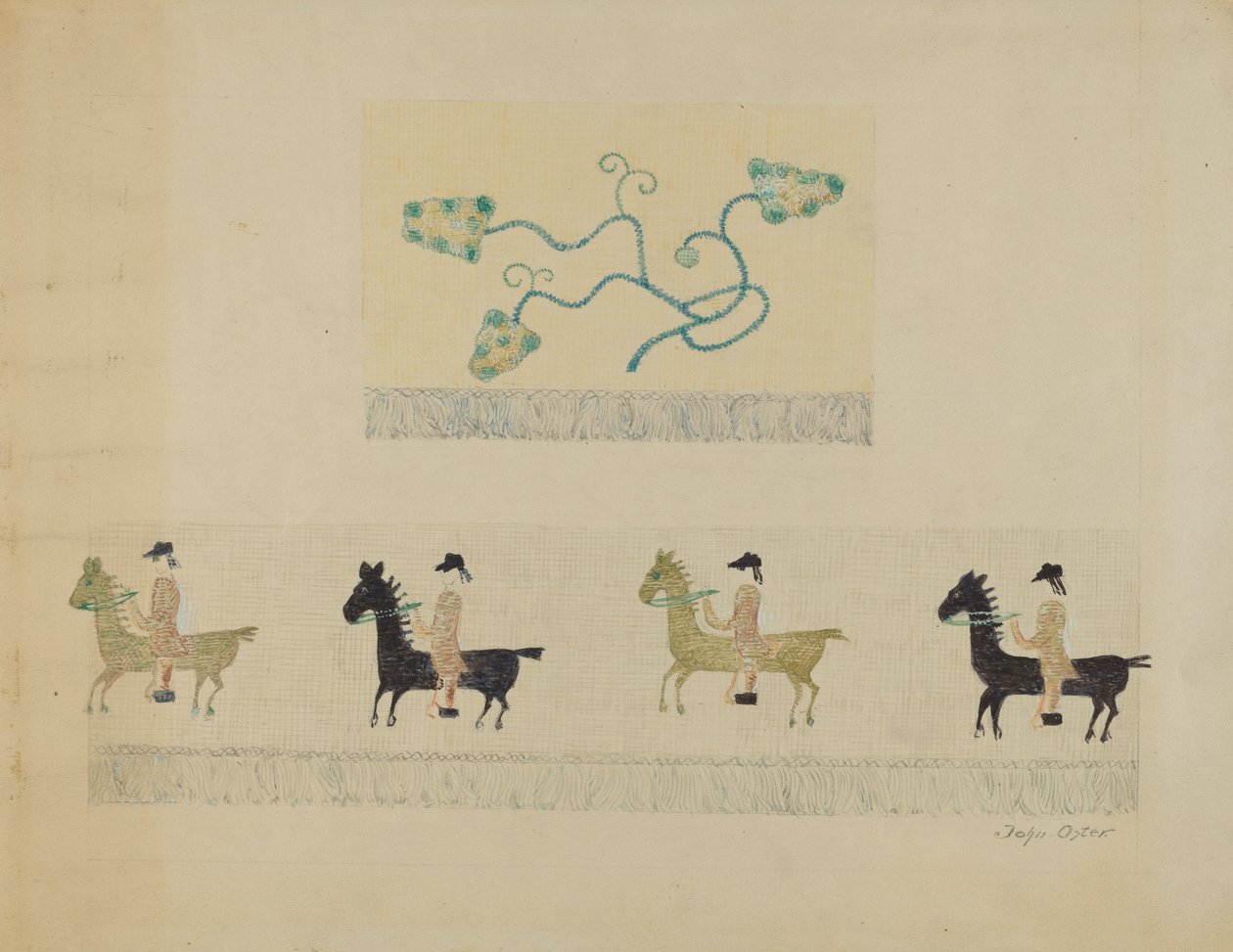 Crewel-broderi av John Oster