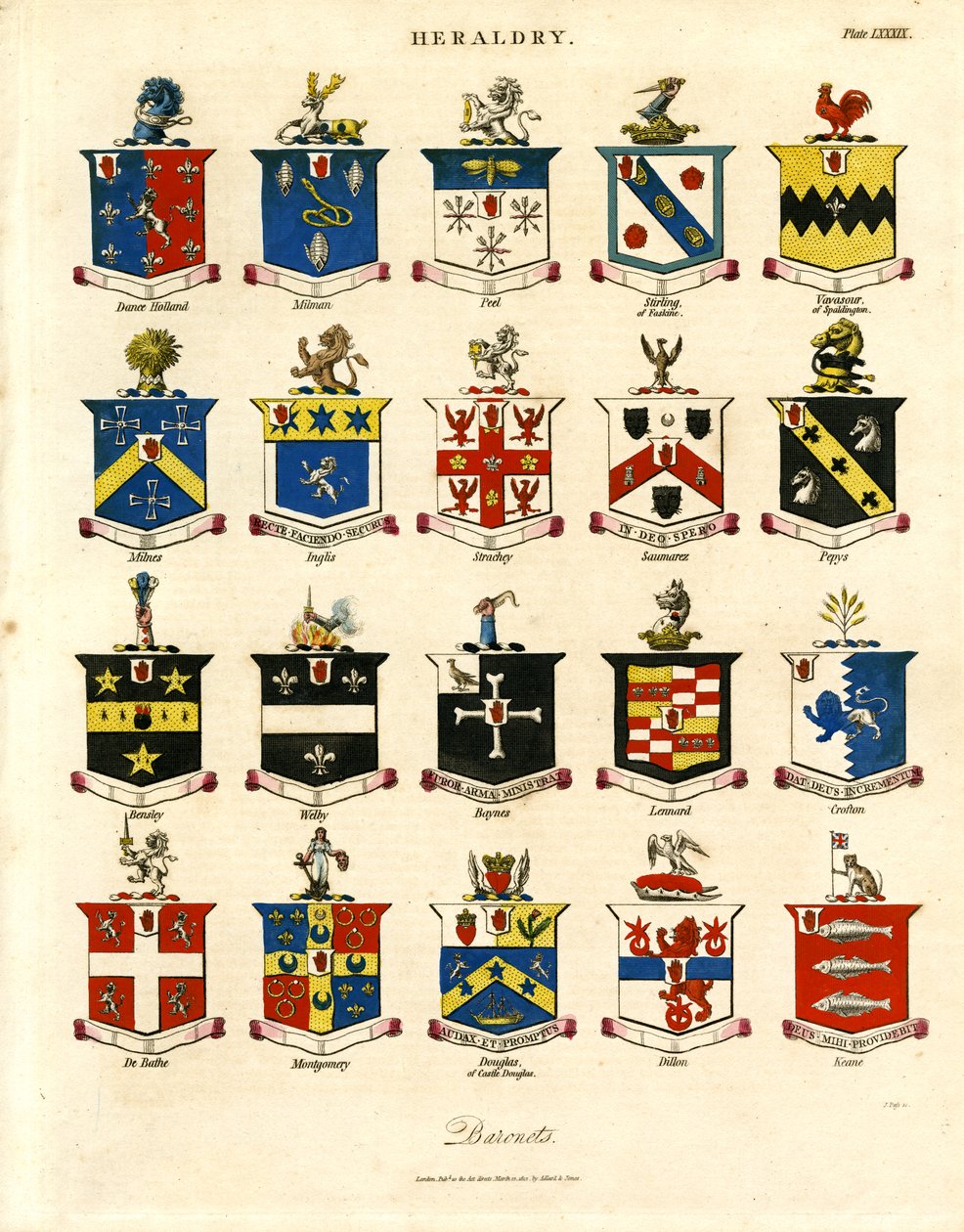 Våpenskjold til britiske baronetter; Tavle LXXXIX av John Pass