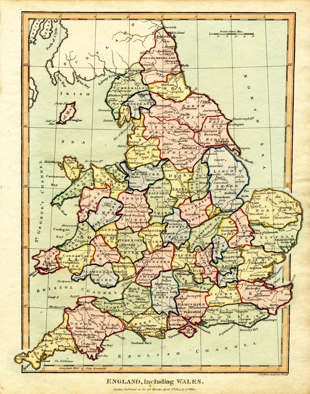 Kart over England og Wales av John Pass