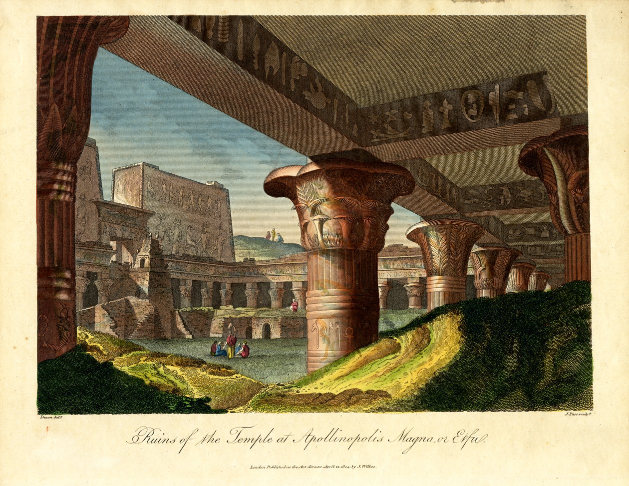 Ruinene av tempelet i Apollinopolis Magna eller Edfu av John Pass