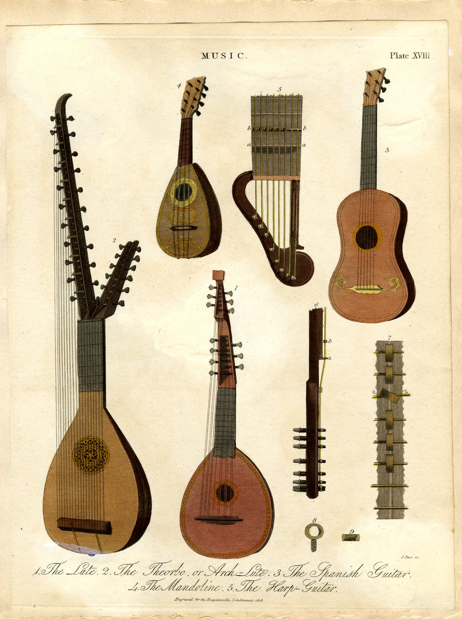 Lutt; Teorben; eller erkelutt; Spansk gitar; Mandolin; Harpegitar av John Pass
