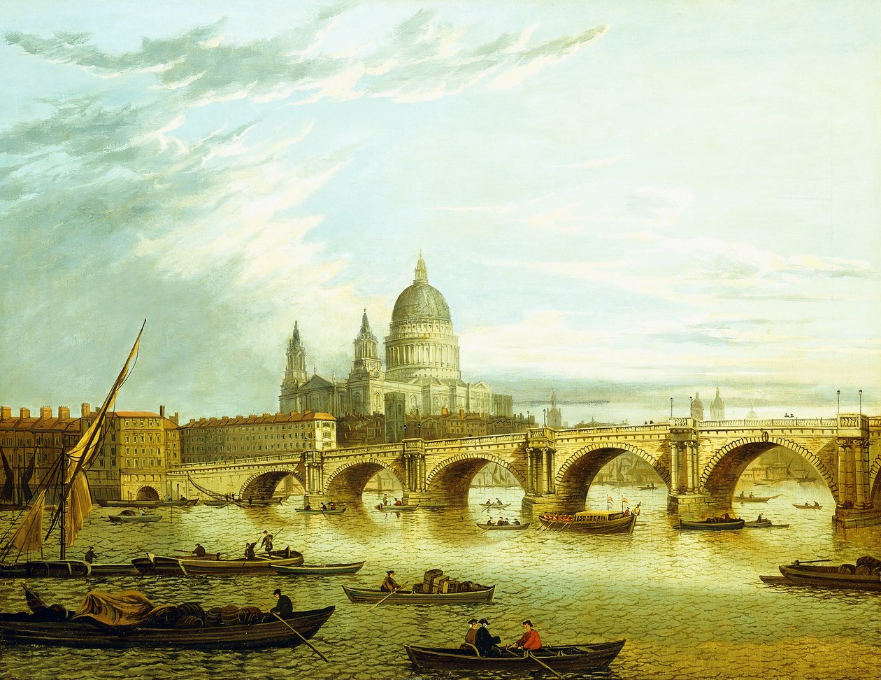 Utsikt over Blackfriars Bridge med Saint Paul
