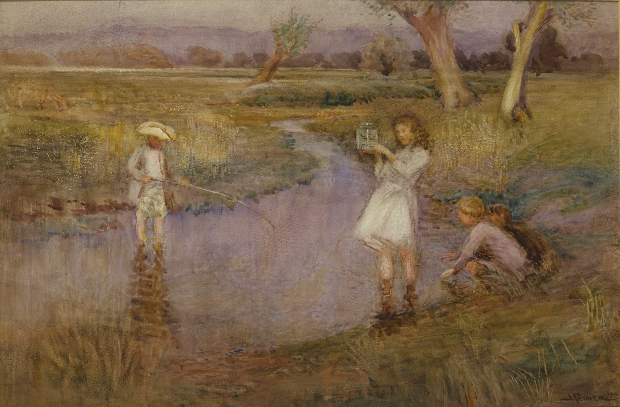 Catching Minnows - Town Meadows, Maidstone, Kent av John Pedder
