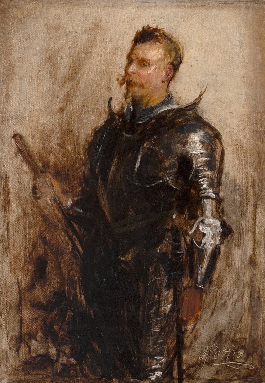 Studie av en ridder (olje på lerret) av John Pettie
