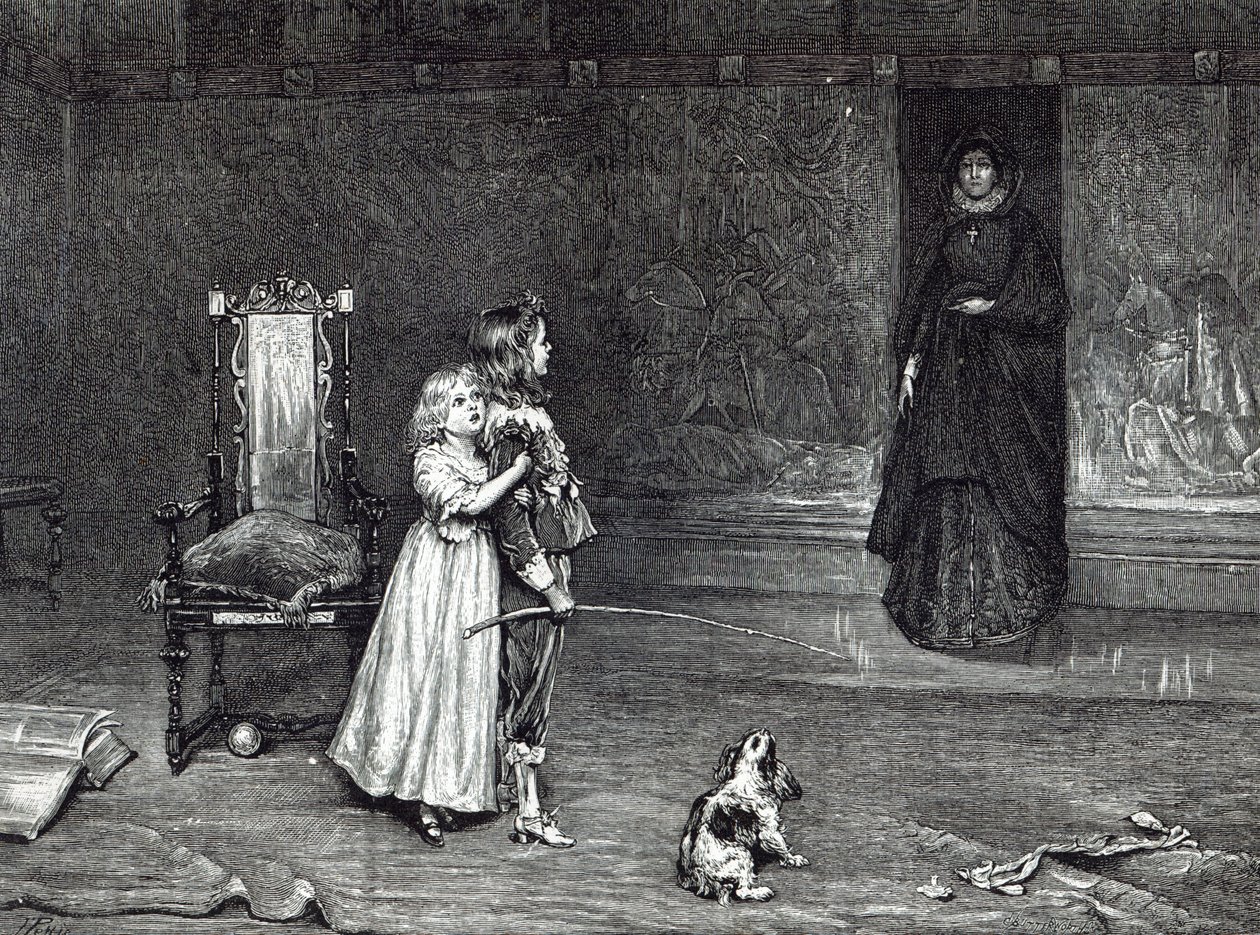 The Appearence of the Countess of Derby in the Golden room, scene fra Scotts 
