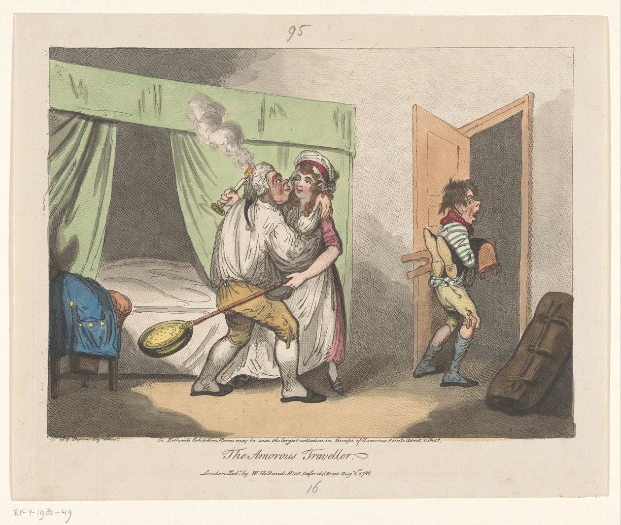 De Lustige Reiziger The Amorous Traveler (tittel på objekt) av John Pettit (attributed to)