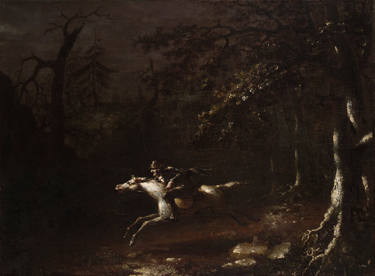 Ichabod Crane Flying from the Headless Horseman av John Quidor