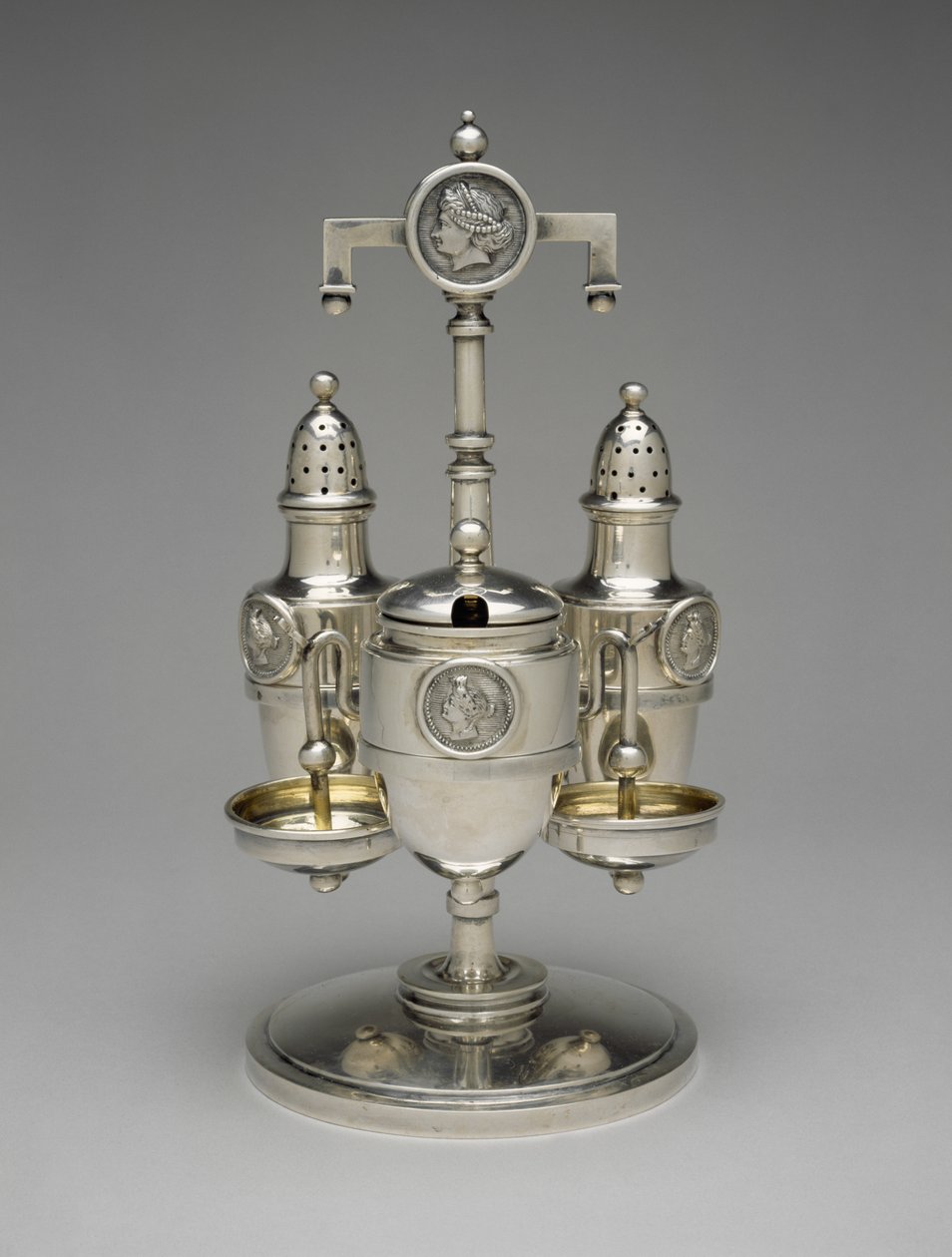 Hjulsett, ca. 1862-1871 (sølv med forgylt sølv) av John R. (attr.to) Wendt
