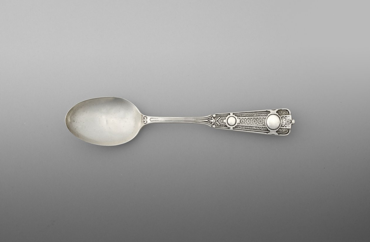 Teskje (en av et par), ca. 1860-90 (sølv) av John R. Wendt