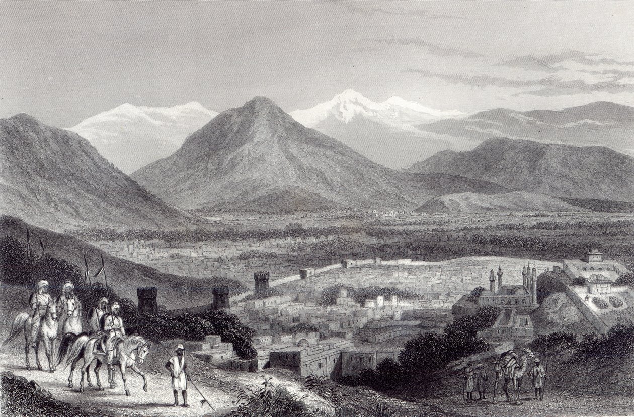 Cabul fra Bala Hissar, gravert av J. Stephenson, ca. 1870 av John Ramage