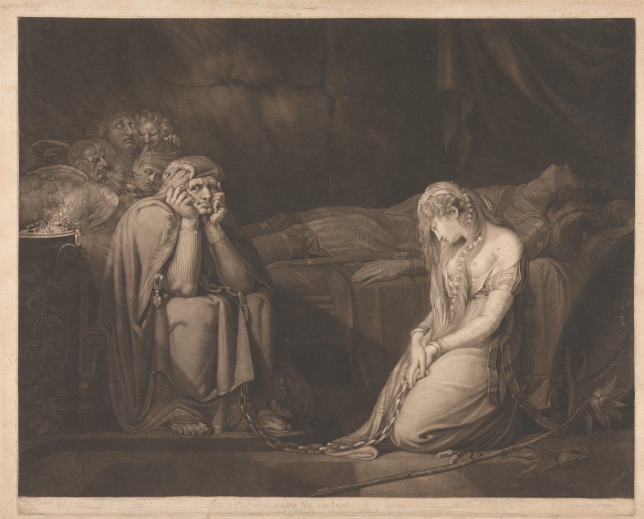 Bellsane og Parzival under Urmas fortryllelse av John Raphael Smith