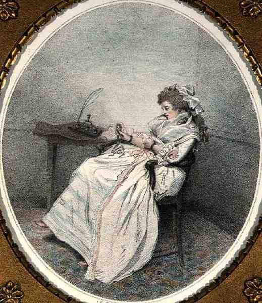 Vurderer miniatyren, gravert og pub. av kunstneren av John Raphael Smith