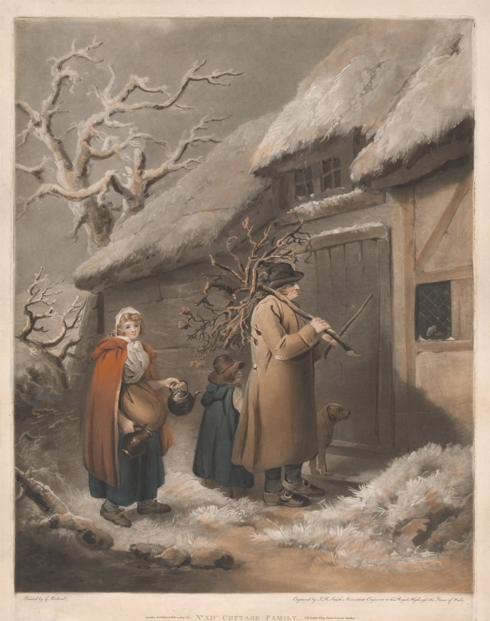 Familie i en hytte av John Raphael Smith