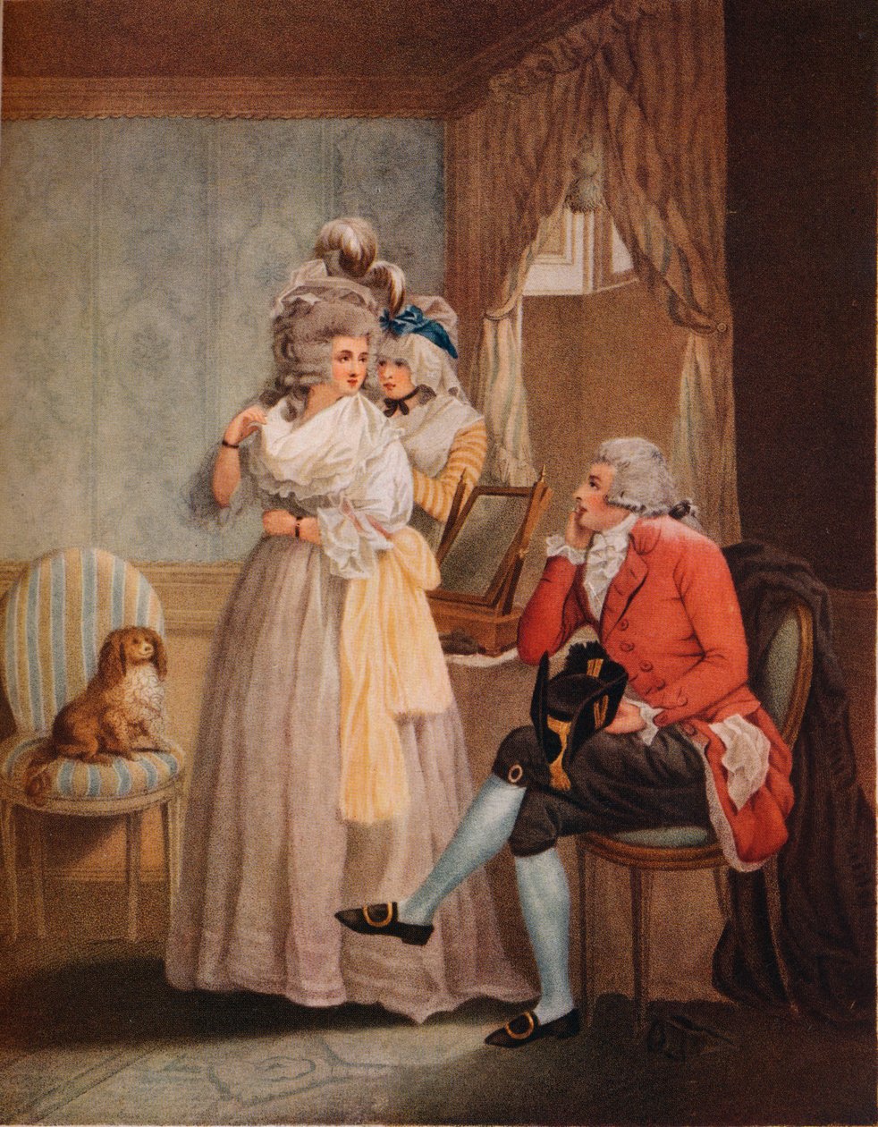 Påkledning til maskeraden. Laetitia flyr fra refleksjon til offentlig underholdning, 1789 av John Raphael Smith