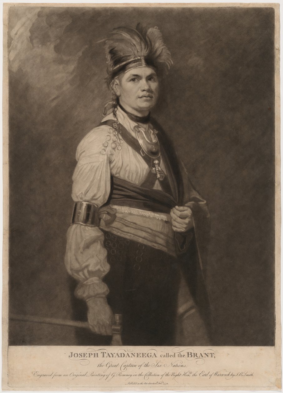 Joseph Tayadaneega kalt Brant, de seks nasjonenes store kaptein av John Raphael Smith