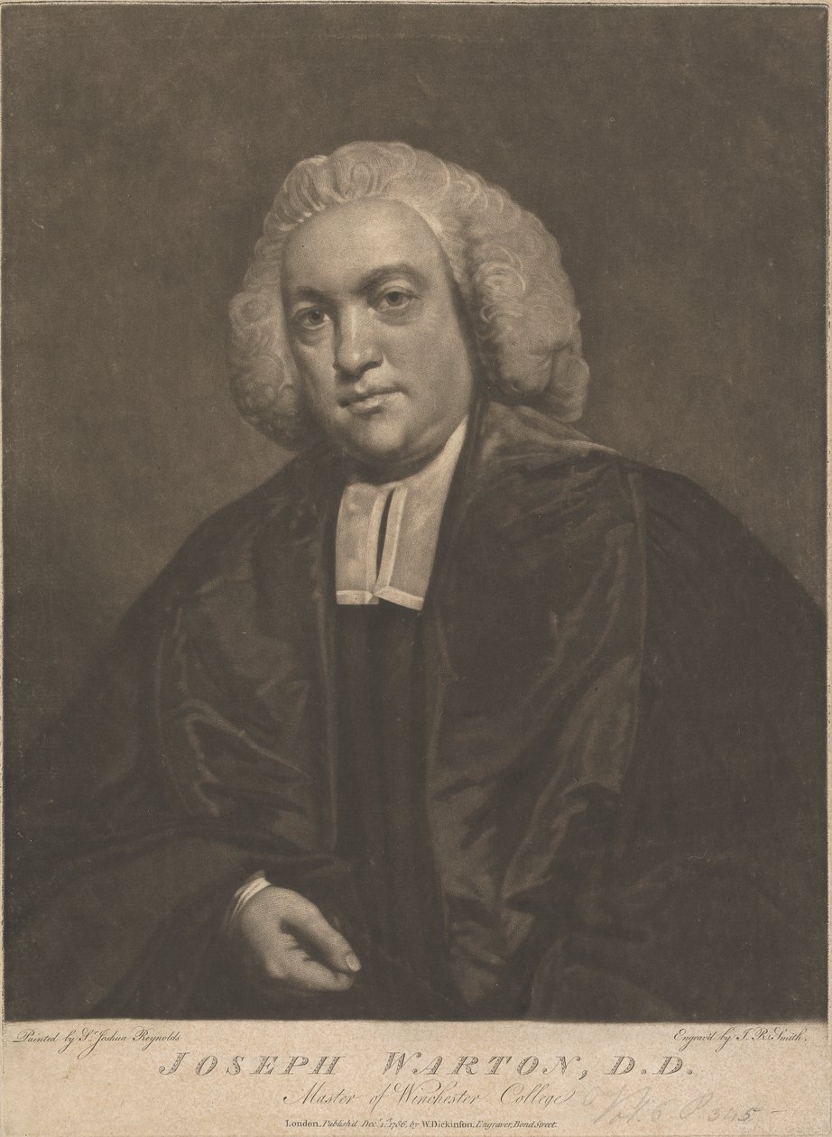 Joseph Warton, mester ved Winchester College av John Raphael Smith