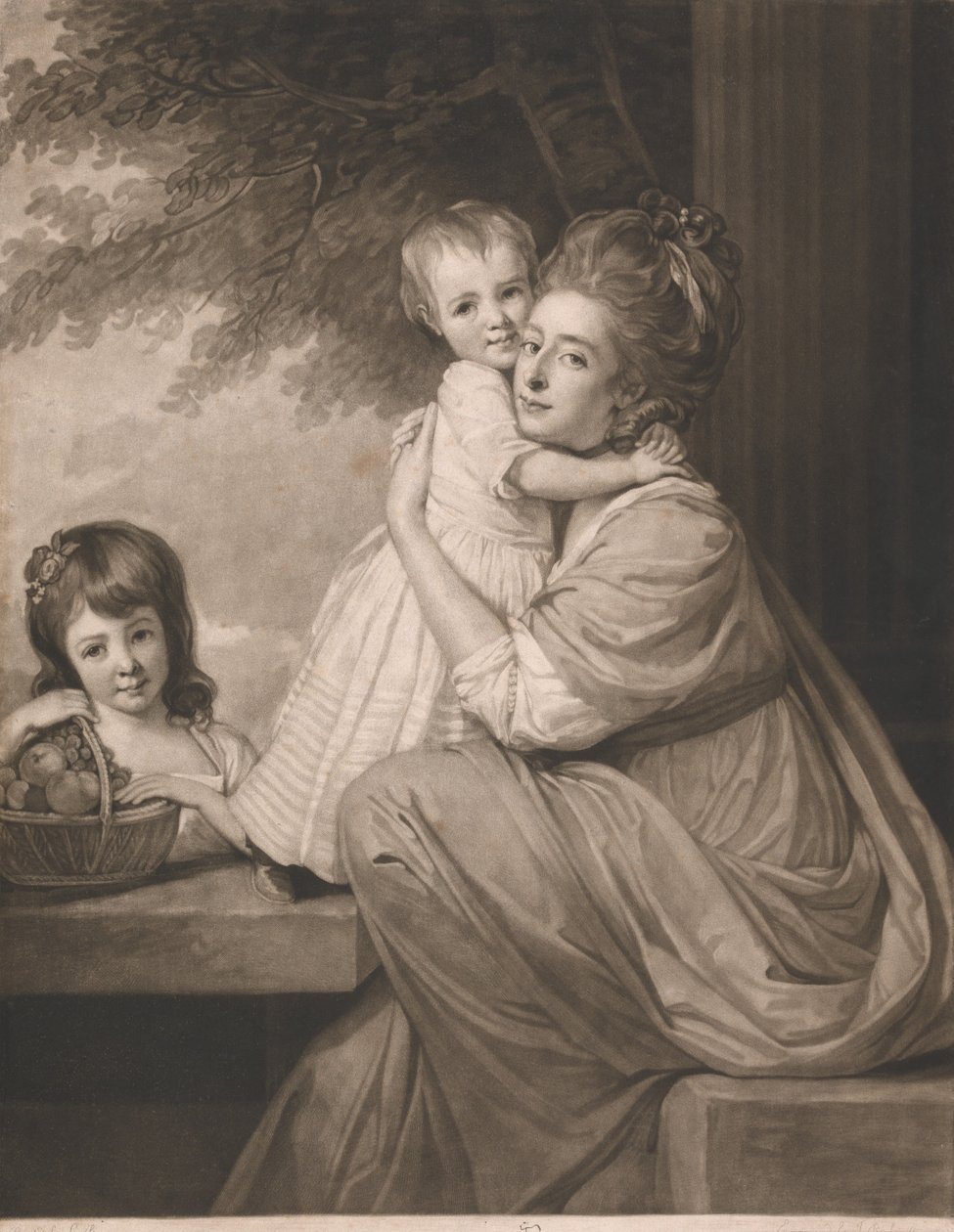 Fru Stables og hennes to døtre Harriet og Maria av John Raphael Smith