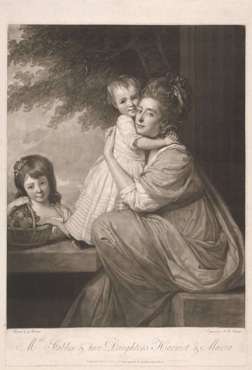 Fru Stables og to døtre, Harriet og Maria av John Raphael Smith