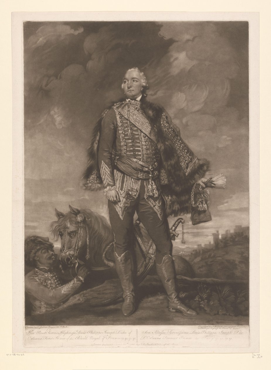 Portrett av Louis Philip II av Orléans Hans mest rolige høyhet Louis Philippe Joseph, hertug av Orleans (...) (tittel på objekt) av John Raphael Smith