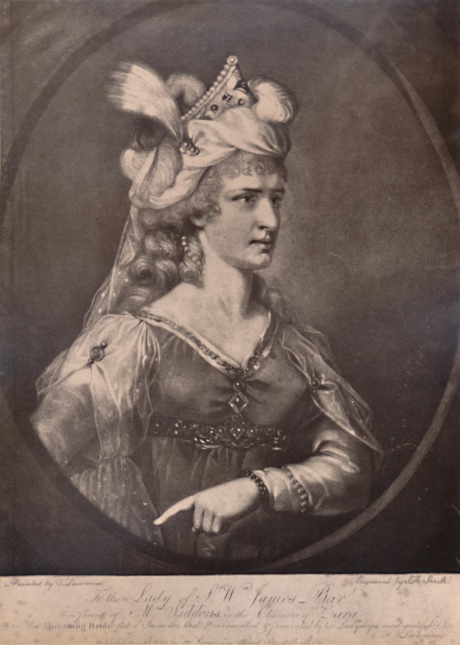 Sarah Siddons, walisisk skuespillerinne, som Zara i William Congreves spiller The Mourning Bride, c1783 1894 av John Raphael Smith