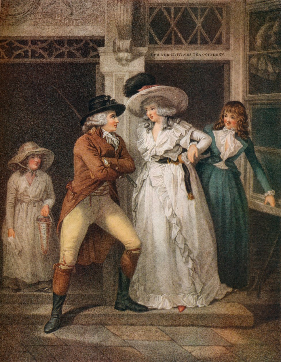 Tavernadøren, Laetitia forlatt av sin forfører blir kastet på byen, 1789 av John Raphael Smith