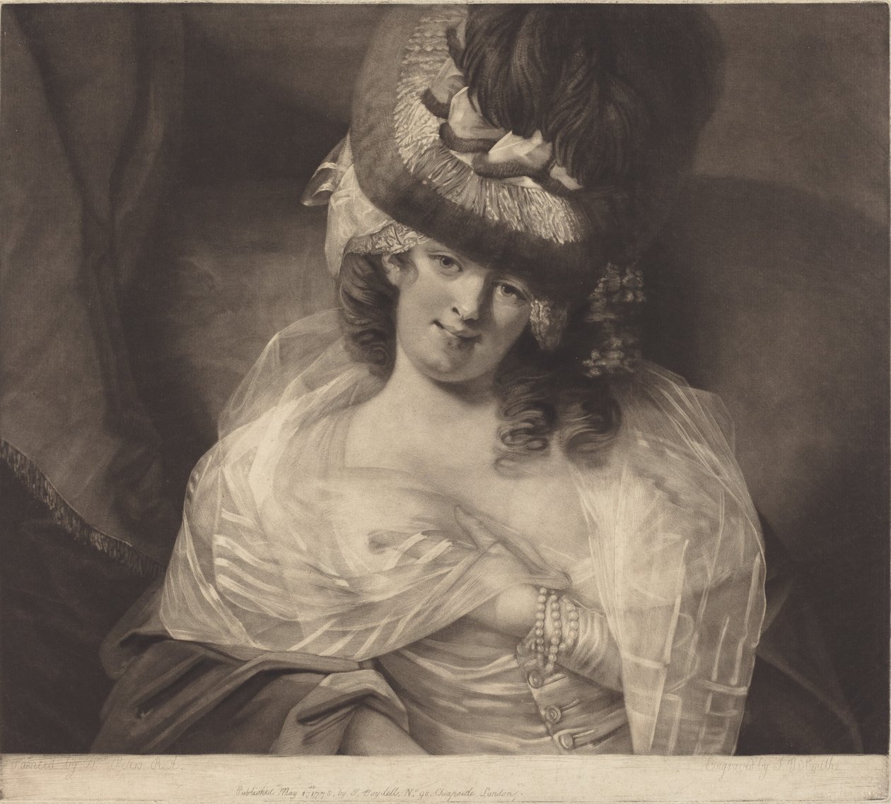 Kjærlighet i øynene hennes sitter og spiller av John Raphael Smith after The Reverend Matthew William Peters