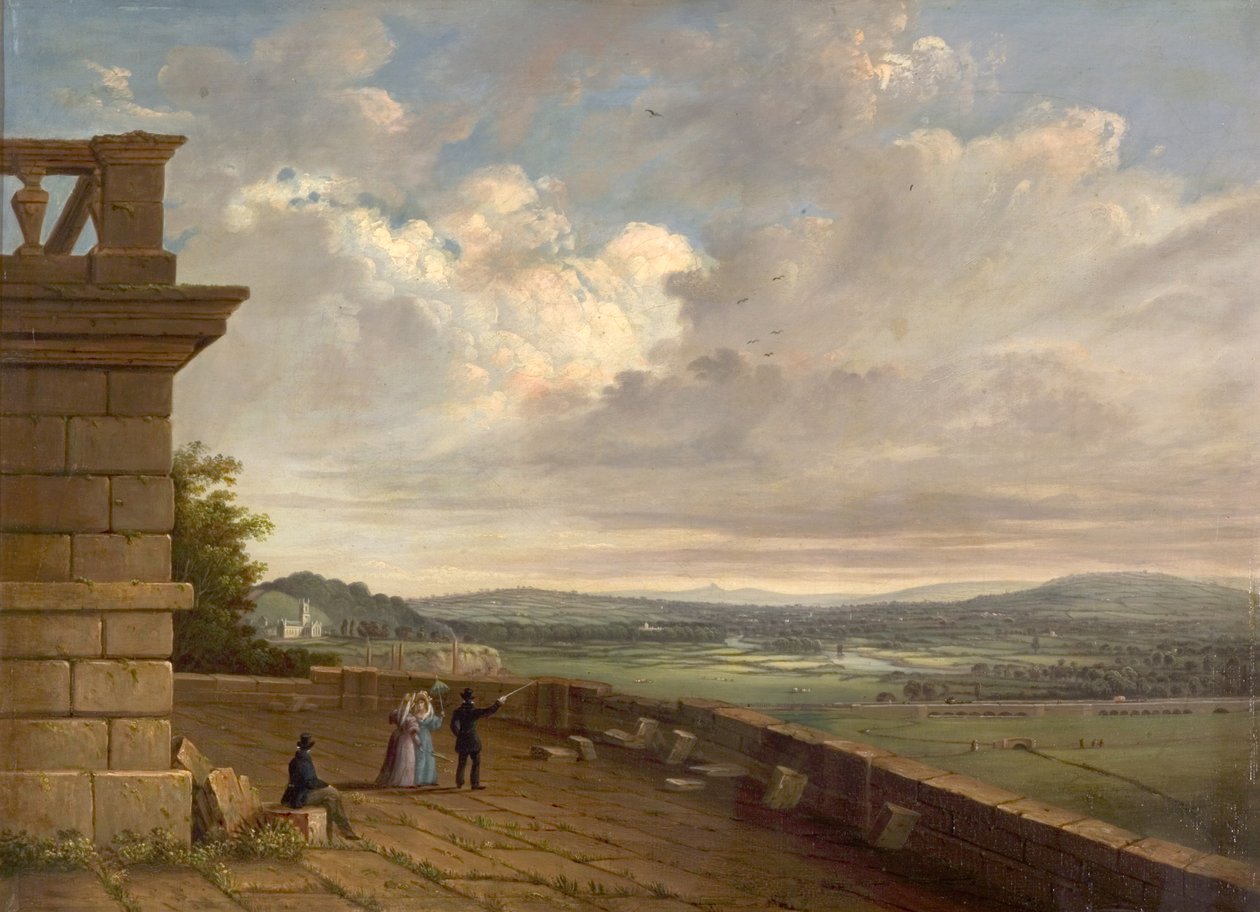 Utsikt fra Nottingham Castle Terrace Looking East, ca. 1845 av John Rawson Walker