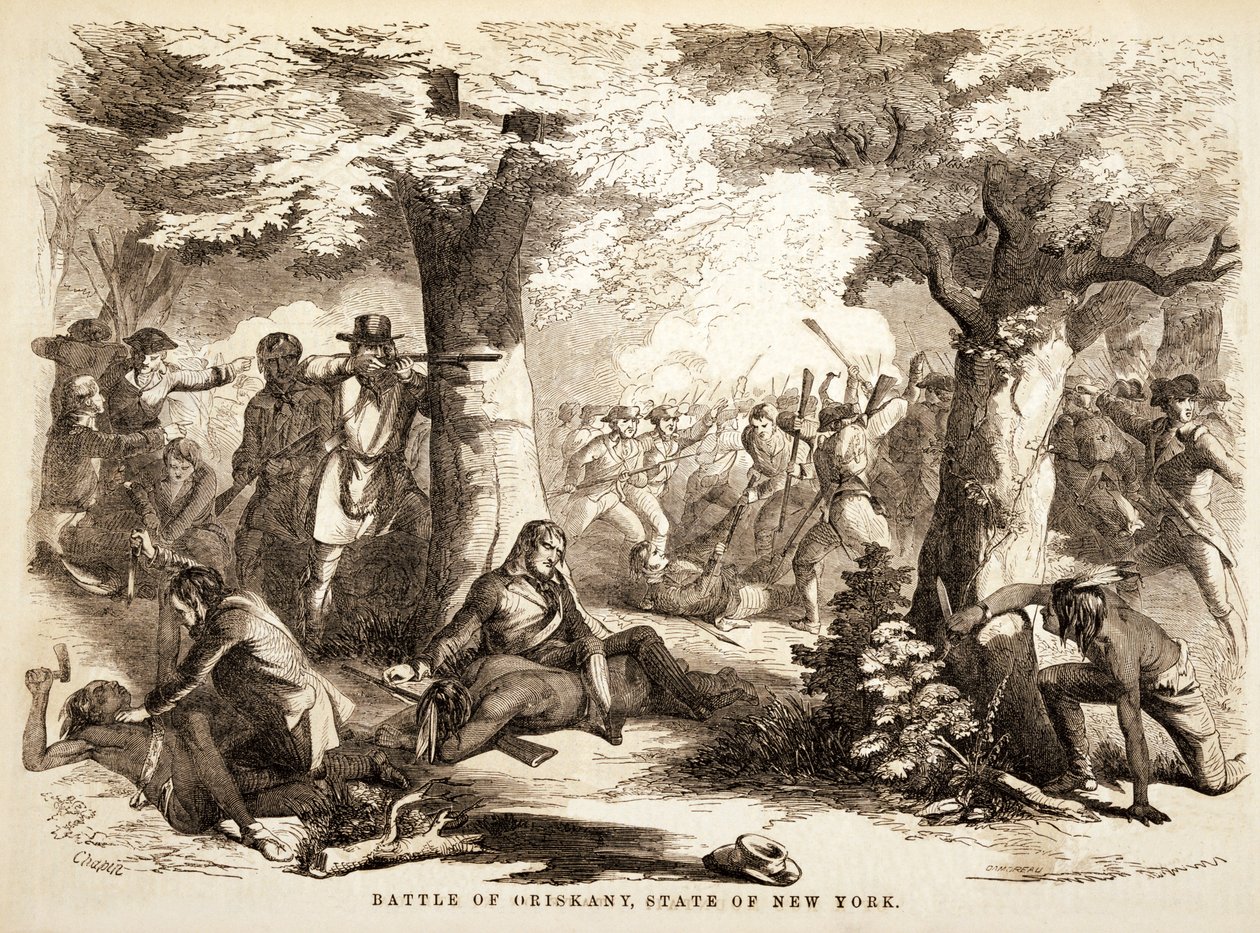 Slaget ved Oriskany, delstaten New York, pub. 1867 av John Reuben Chapin